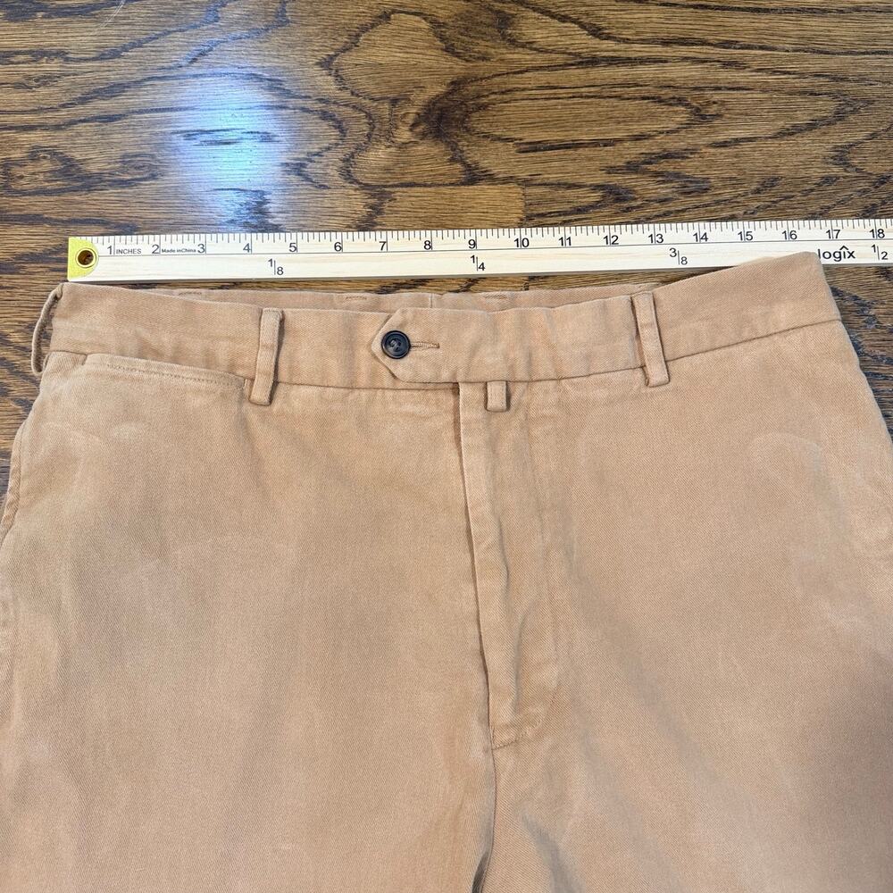 Vintage Façonnable Brushed Cotton Pants Men’s 34x29 Tan Wide Leg Cuffed - Picture 4 of 8